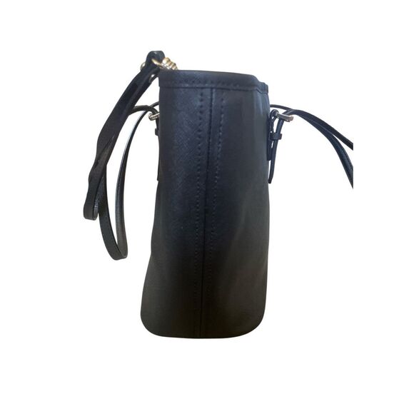 Michael Kors Jet Set Travel Medium Saffiano Leather Tote Black Gold Hardware - Picture 6 of 8